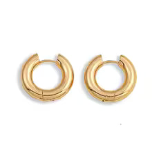 Boucles d'oreilles Huggie Géométriques Zircons Plaqué Or