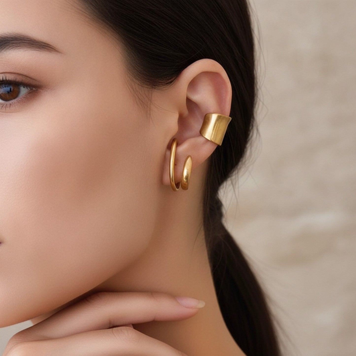 Boucles d'oreilles C Manchette Rétro Sans Percage