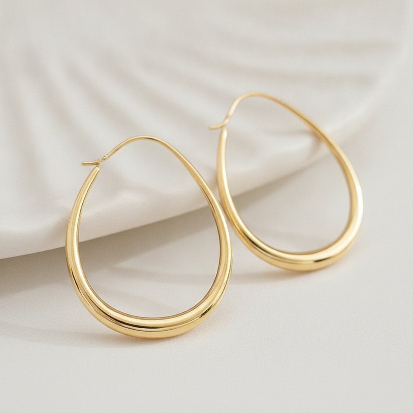 Boucles d'oreilles Ellipse Dorée Argent 925