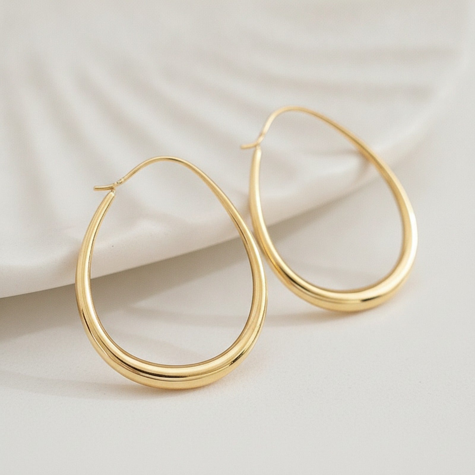 Boucles d'oreilles Ellipse Dorée Argent 925