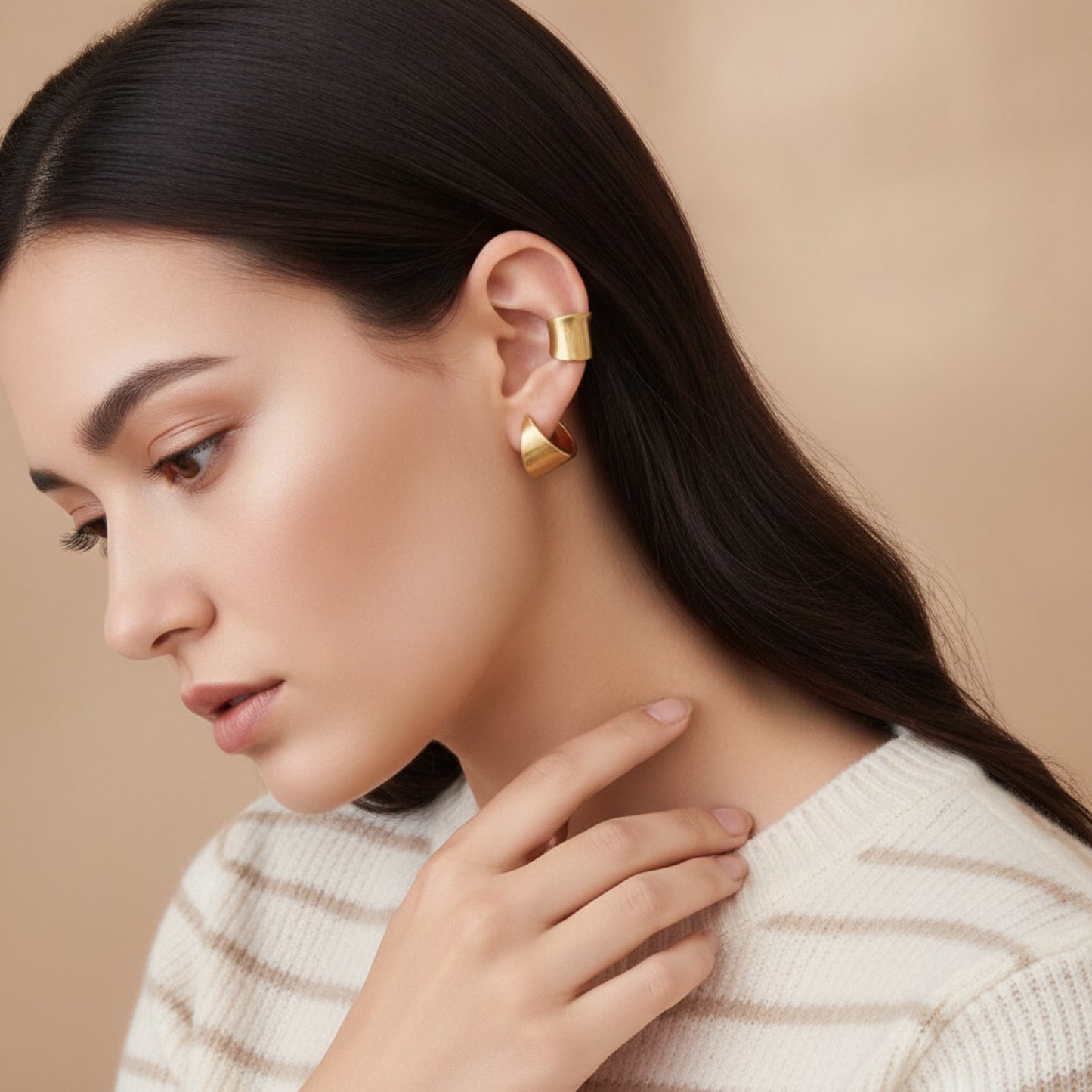 Boucles d'oreilles C Manchette Rétro Sans Percage
