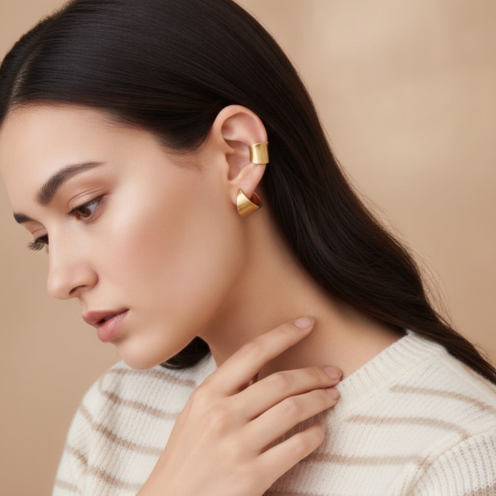 Boucles d'oreilles C Manchette Rétro Sans Percage