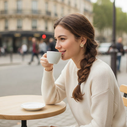 Boucles d'oreilles pendantes Fleur de Café - Chic Coréen