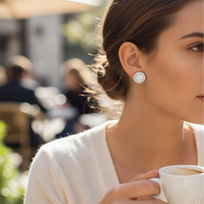 Boucles d'oreilles cristal rondes élégantes