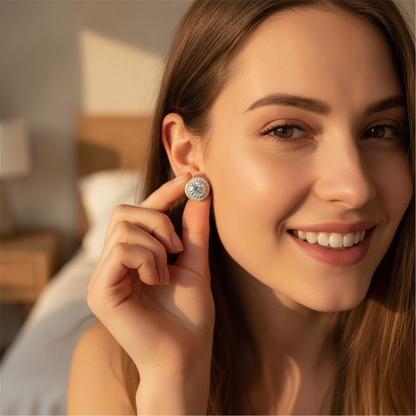 Boucles d'oreilles cristal rondes élégantes